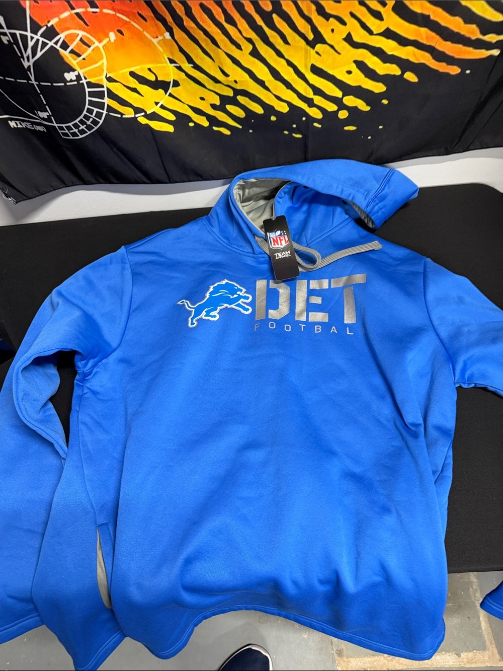 NFL Royal Blue and Silver Detroit Lions Hoodie